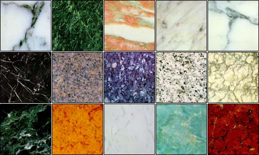 Варианты цветов мрамора